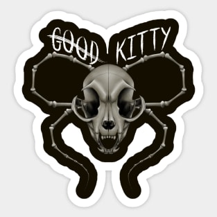 G̶o̶o̶d̶ Kitty Skull White Text yellow Sticker